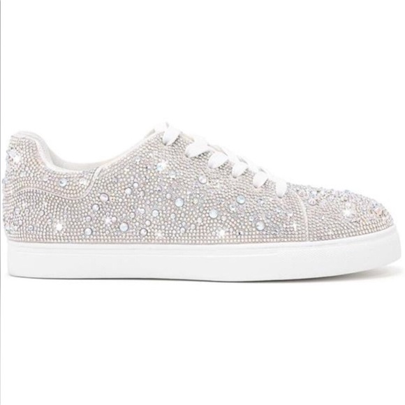 Sparkle Rhinestone Sneakers for Women - Bling Fashion Bedazzled Platform Tennis - Picture 6 of 8